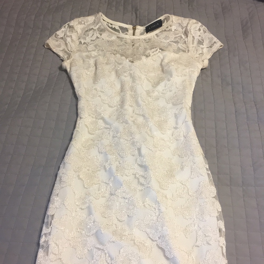 Sparkly Cream Bodycon Dress